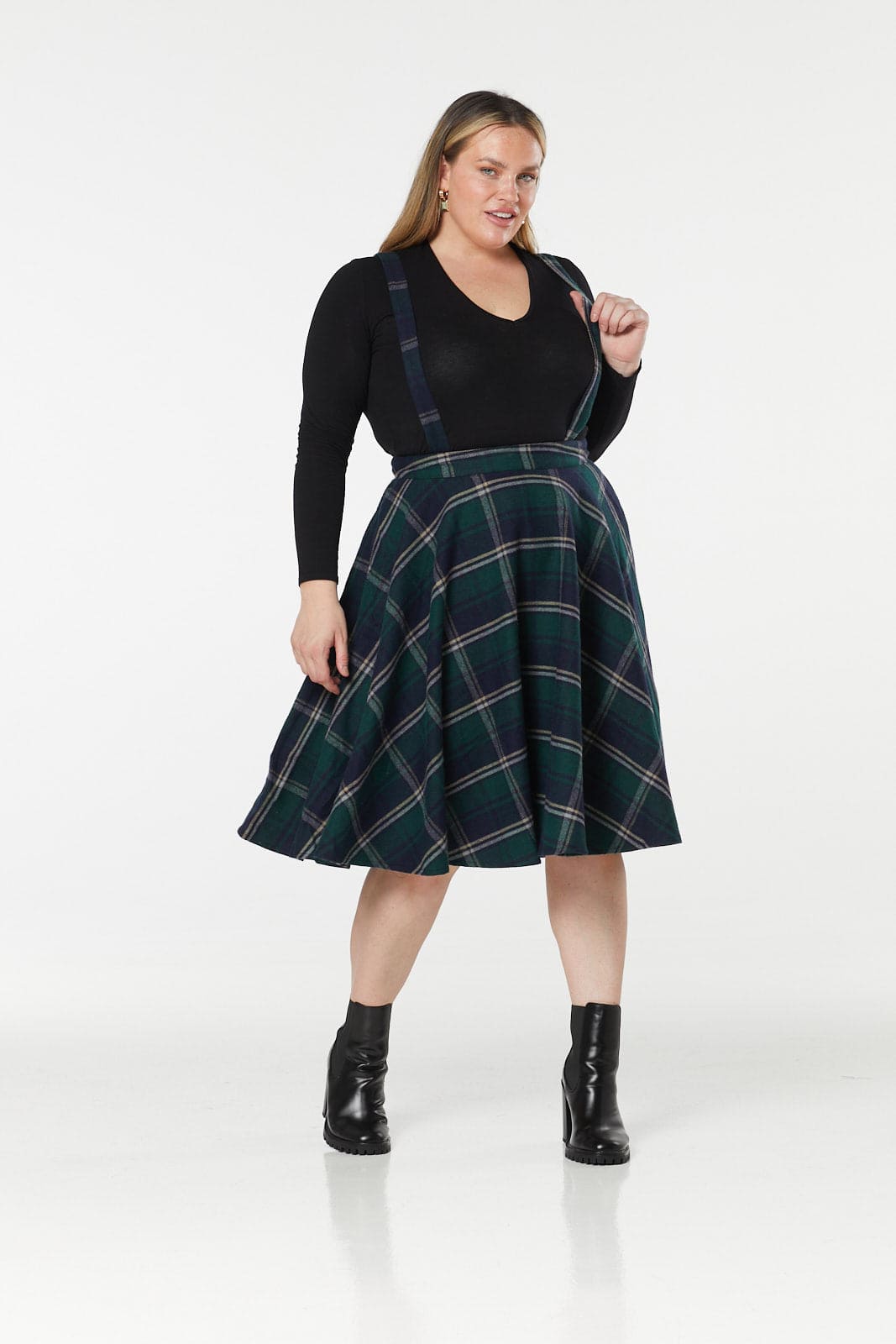 Green navy midi skirt hotsell