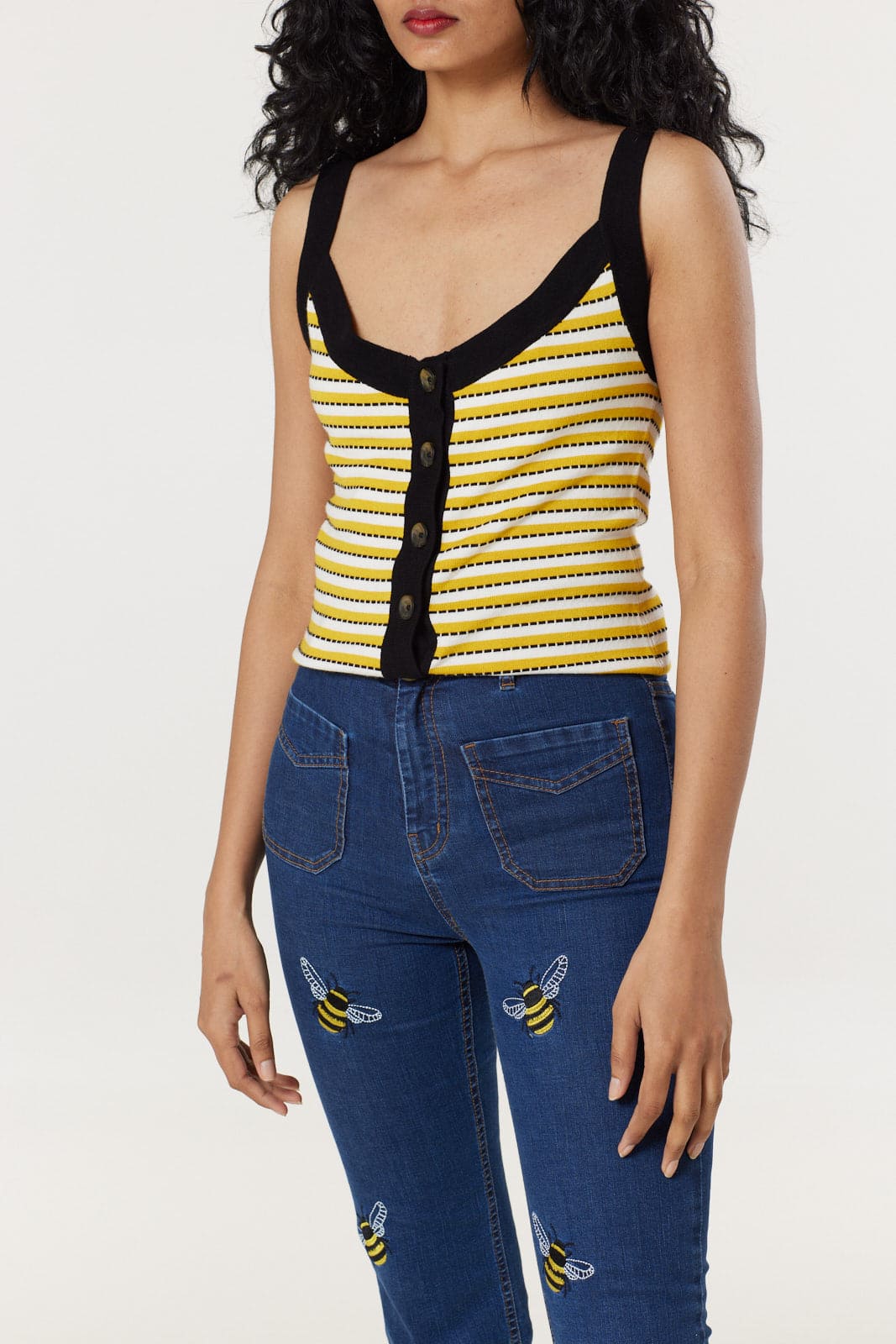 Jeans mit Bumblebee-Print