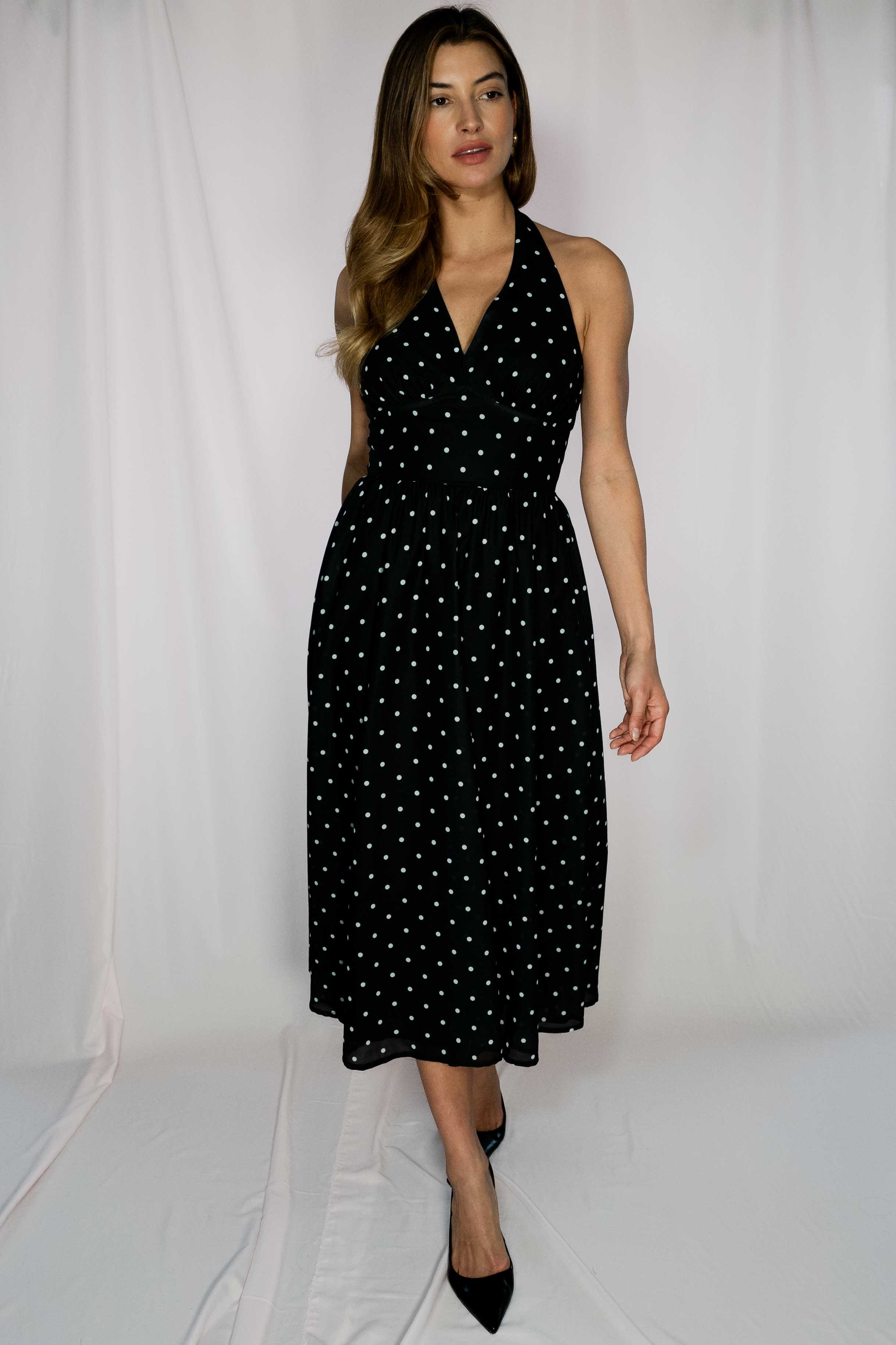 Polka dot cocktail dress on sale