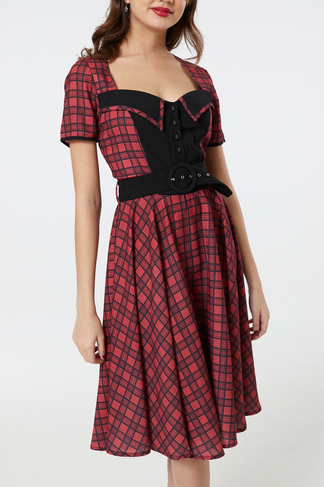 Checked swing dress hotsell