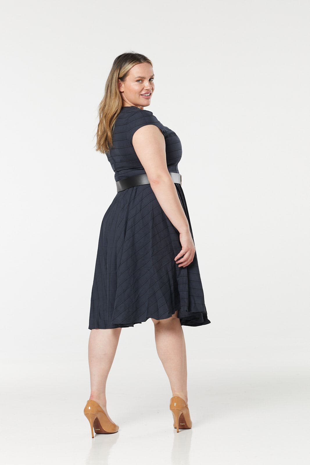 Florence Fit and Flare, Skater Navy Tartan