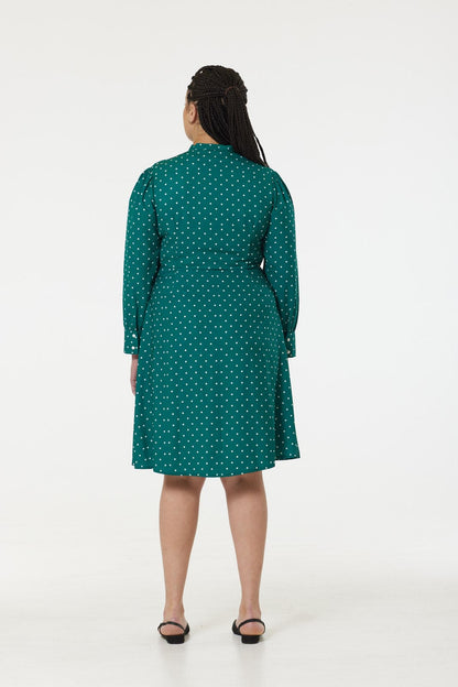 Neck Tie Prudence Polka Dot Dress