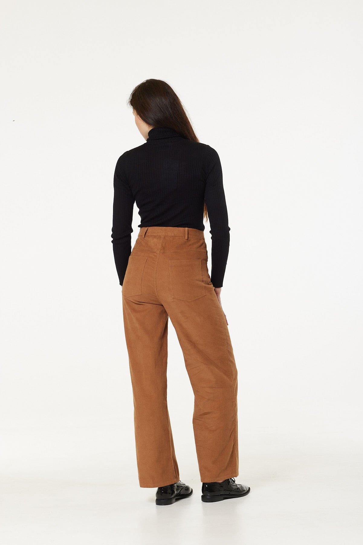 Veda Brown Wide Leg Corduroy Trousers