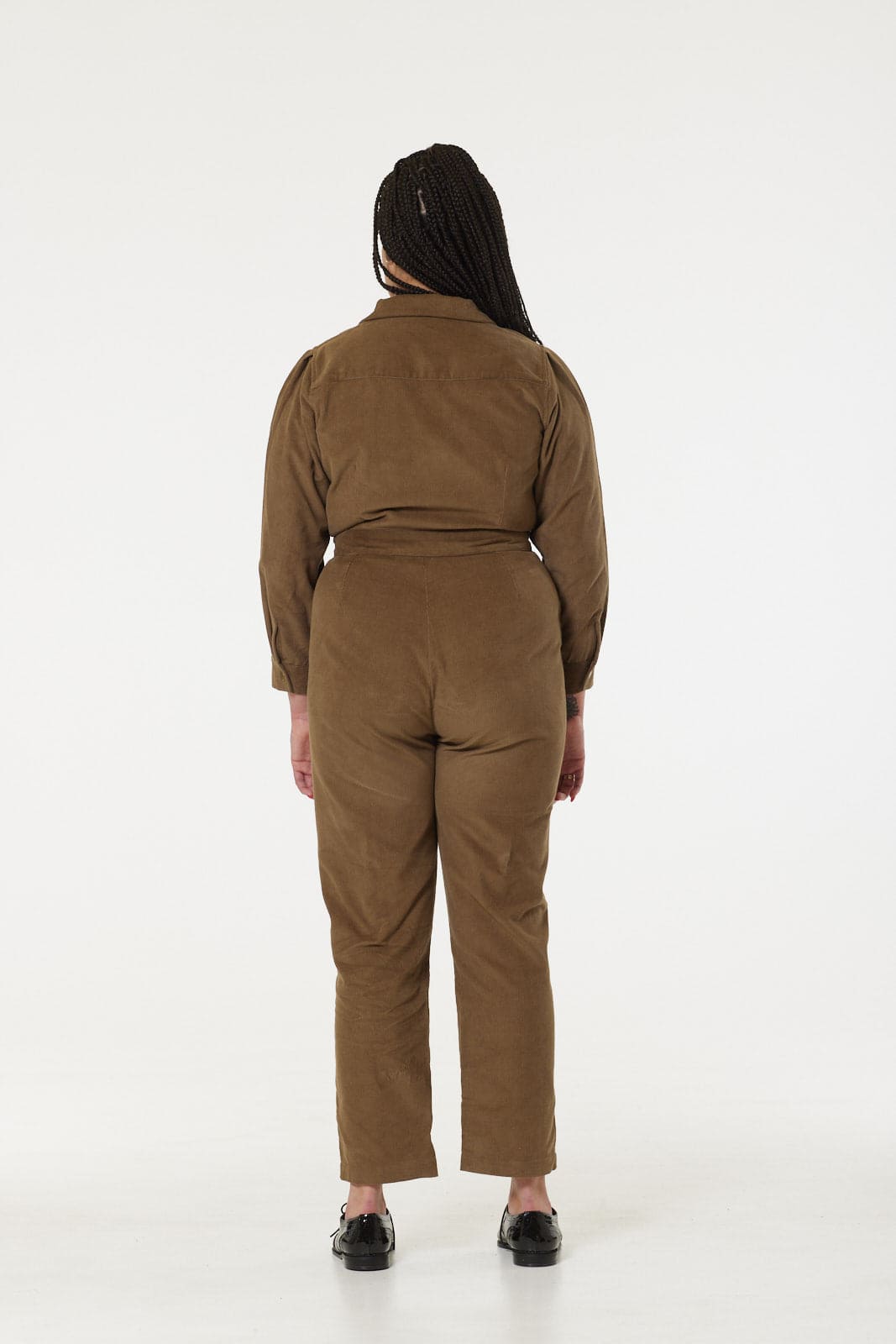 Jumpsuit aus Cord in echtem Khaki