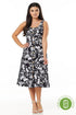 Emerson Black & White Floral Button Detail Dress - Timeless London