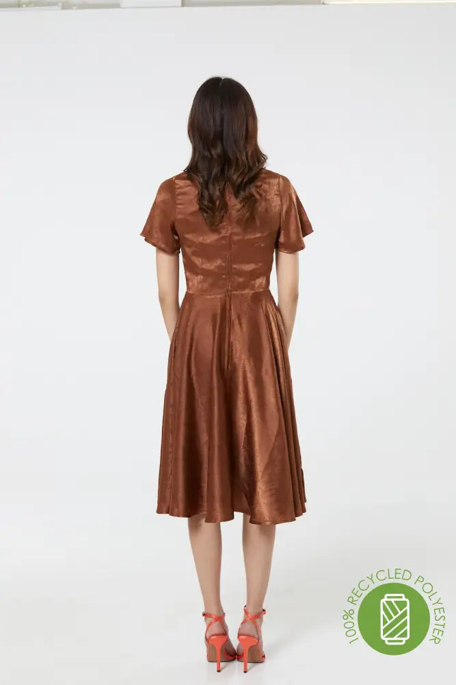 Kaylee Brown Dress In Recycled Fabric