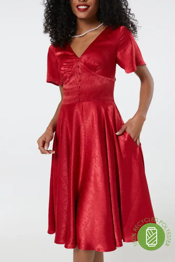 Kaylee Red Dress In Recycled Fabric
