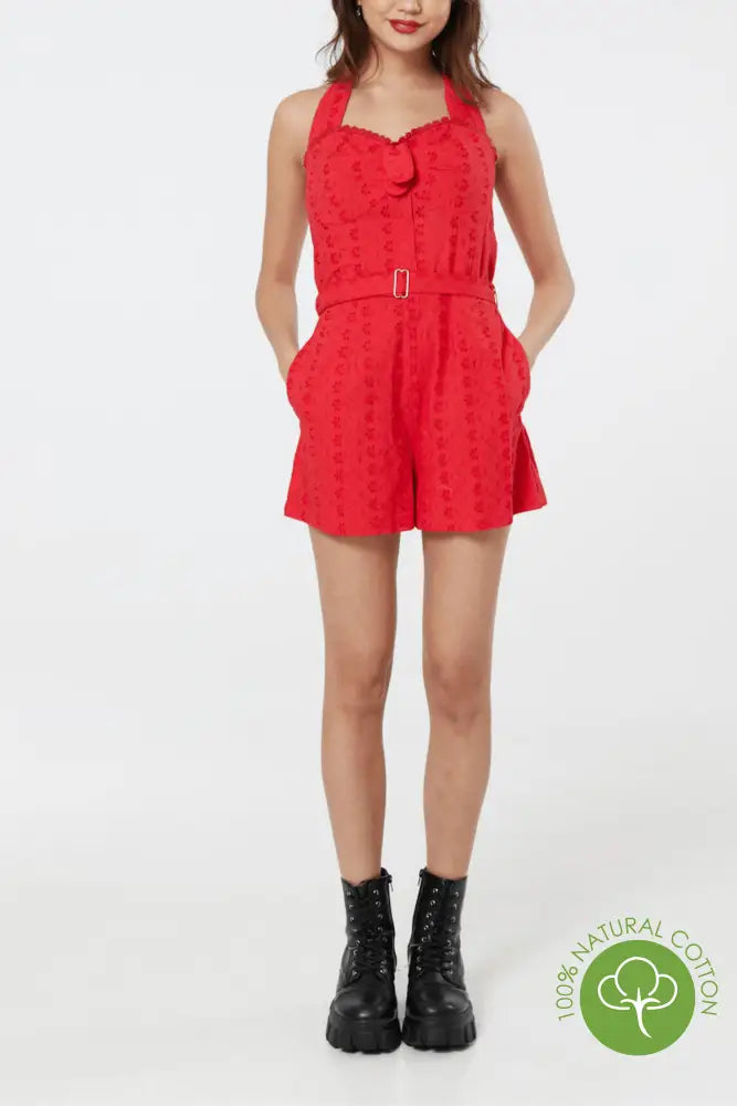 Raven Playsuit Organic Broderie Anglais Dress - Timeless London