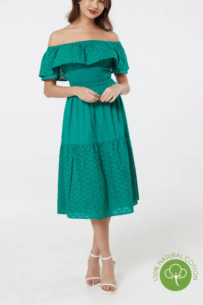 Sasha Organic Broderie Anglais Dress - Timeless London