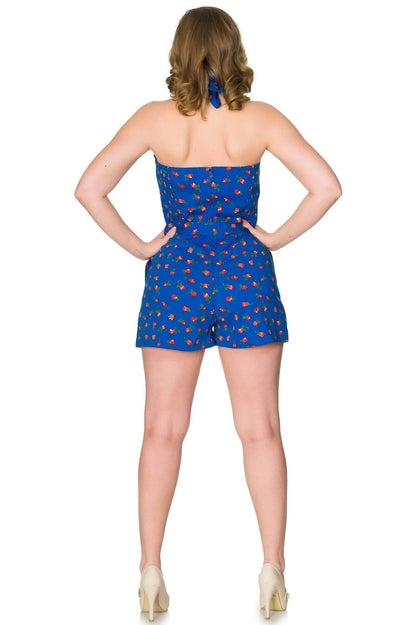 Jana Blue Tulip Playsuit - Timeless London