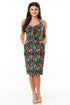 Pippa Hawaiian Floral Wiggle Halterneck Dress - Timeless London