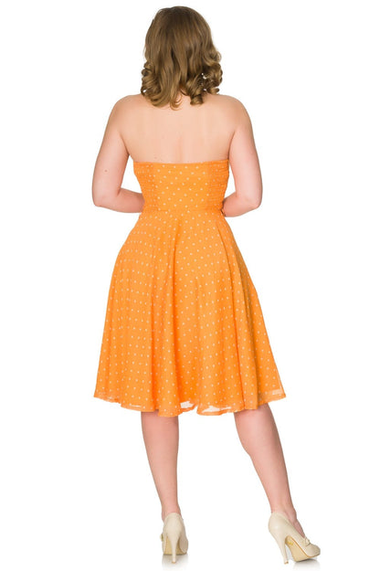 Trinity Chiffon Polka Dot Swing Dress - Timeless London