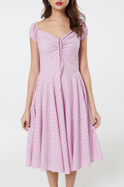 Julia Organic Broderie Anglais Dress - Timeless London